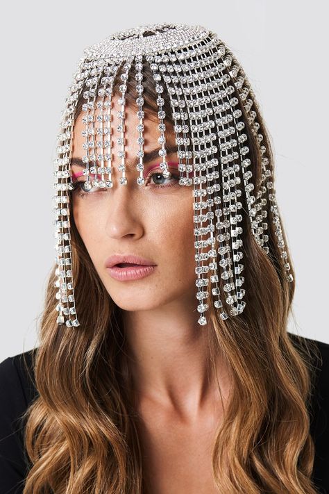 Rhinestone Wig, Forehead Hair, Chain Headpiece, Rhinestone Headpiece, Crystal Hair Accessories, Bollywood Hairstyles, Hair Chains, Hat Accessories, Head Chain