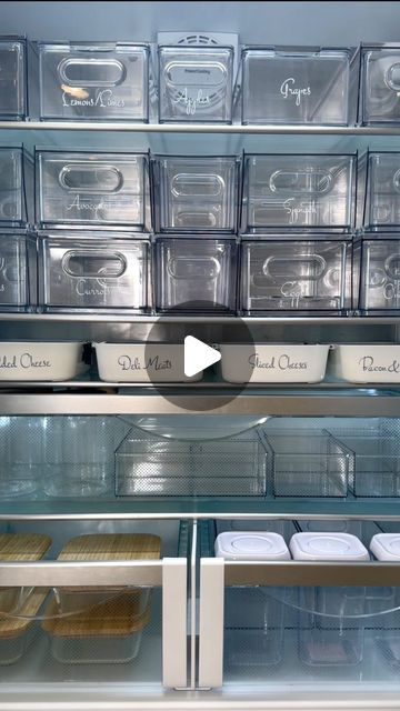 Snack Fridge Organization, Fridge Restock Video, Aesthetic Fridge Organization, Fridge Organization Ideas, Fridge Organisation, Fridge Restock, Satisfying Organization, Fridge Drawers, Fridge Organizer