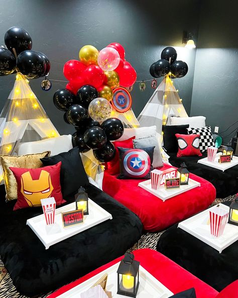 Calling all hero’s 🦸🏼‍♂️🕸️🔥🛡️We had so much fun creating this custom Marvel party this weekend! 🌟 🌟 🌟 #teepees #thekampout #slumberparty #sleepover #glampteepees #howdyyall #teepeebirthdayparty #OKC #customparty #shopsmallbusiness #okcpartyideas #thelittlekampout #shoplocal #kidsparty #sleepoverparty #slumberparty #familyslumberparty #OKCkids #indoorglamping #indoorentertainment #marvel #erastourparty #OKCbloggers #luxuryindoorglamping #smallbusiness #edmondmoms #edmondbloggers #okcactivities Boy Sleepover Party Ideas, Boy Sleepover, Sleepover Party Ideas, Marvel Party, Sleep Over, All Hero, Sleepover Party, Slumber Parties, Shop Small Business