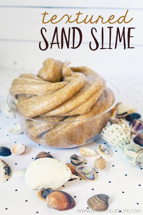 Textured sand slime. Crafts Nature, Sand Slime, Summer Kid, Games Outdoor, Beach Themed Crafts, Kids Backyard, Beach Bash, Sensory Activities Toddlers, Ocean Activities