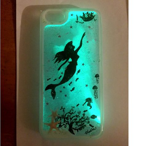 Glow In The Dark Liquid, Light Up Phone Case, Mermaid Aesthetic Phone Case, Mermaid Phone, Mermaidcore Phone Case, Wall Paper Iphone, Paper Iphone, Glitter Phone Case, Liquid Glitter Phone Case