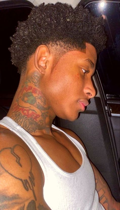 Black Men Neck Tattoo Ideas, Hood Neck Tattoo For Guys, Money Bag Tattoo, Black People Tattoos, Front Neck Tattoo, Bag Tattoo, Butterfly Neck Tattoo, Dark Skin Tattoo, Tattoo Designs Drawings