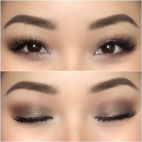 Make up for Asian eyes. Soft simple with a little glitter. Follow me on my person IG account: shirleyvang101 Teknik Makeup, Makeup Stencils, Wedding Makeup For Brown Eyes, Prom Eye Makeup, Best Wedding Makeup, Ig Account, Eye Makeup Pictures, Hooded Eye Makeup, Simple Eye Makeup