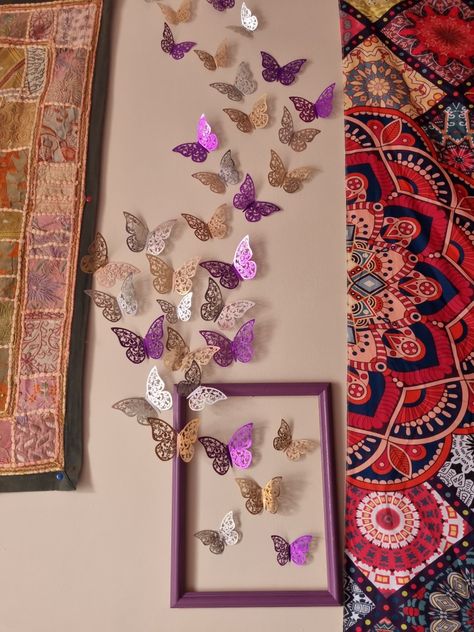 Butterfly Wall Design Ideas, Butterfly Furniture, Gift Shop Interiors, Simple Wall Paintings, Fairy House Crafts, Butterfly Room, Art Supplies Storage, Diy Photo Frames, Beauty Room Decor