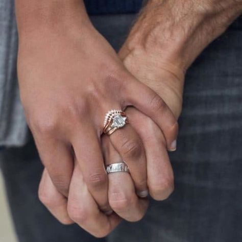 Engagement Ring vs. Wedding Ring: What’s the Difference? Non Traditional Wedding Ring, Gold Stacking Rings Wedding, Unusual Wedding Rings, Traditional Wedding Rings, Wedding Ring Pictures, Vintage Inspired Engagement Rings, Wedding Rings Photos, Cool Wedding Rings, Giada De Laurentiis