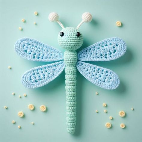 Crochet Dainty Dragonfly Amigurumi Pattern Free Crochet Dragonfly Pattern Free, Dragonfly Crochet Pattern Free, Dragon Fly Crochet, Amigurumi Dragonfly, Crochet Dragonfly Pattern, Dragonfly Crochet, Crochet Dragonfly, Amigurumi Pattern Free, Striped Crochet Blanket