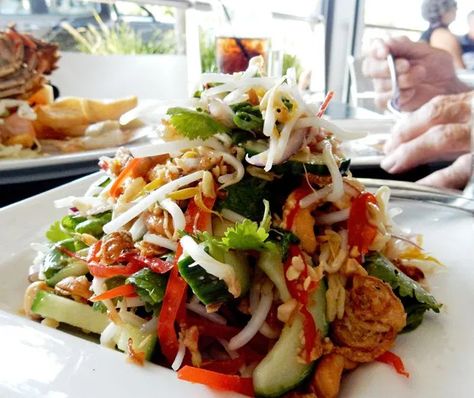 Thai Bean Sprout Salad Bean Sprout Recipes, Bean Sprout Salad, Bean Sprout, Sprout Salad, Thai Salads, Sprouts Salad, Asian Salad, Sprout Recipes, Bean Sprouts