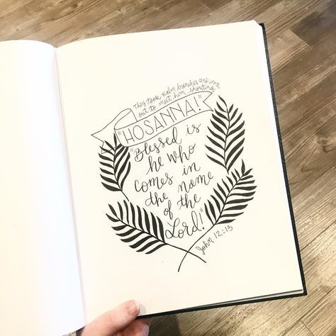 Caitlin Conti on Instagram: “Doodles from Palm Sunday…” Bible Lettering, Palm Sunday, Easter Sunday, Bible Scriptures, Drawing Ideas, Hand Lettering, Doodles, Bible, Easter