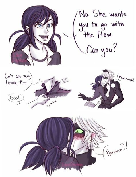 Mlb Kiss Fanart, Marichat Comic Hot, Eden Daphne, Marichat Fanart, Miraculous Marichat, Marichat Comic, Mlb Comics, Miraculous Ladybug Kiss, Adrian And Marinette