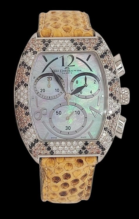 Womens Vans, White Diamonds, Chronograph Watch, Diamond White, Chronograph, Cognac, Mother Of Pearl, Diamonds, Van