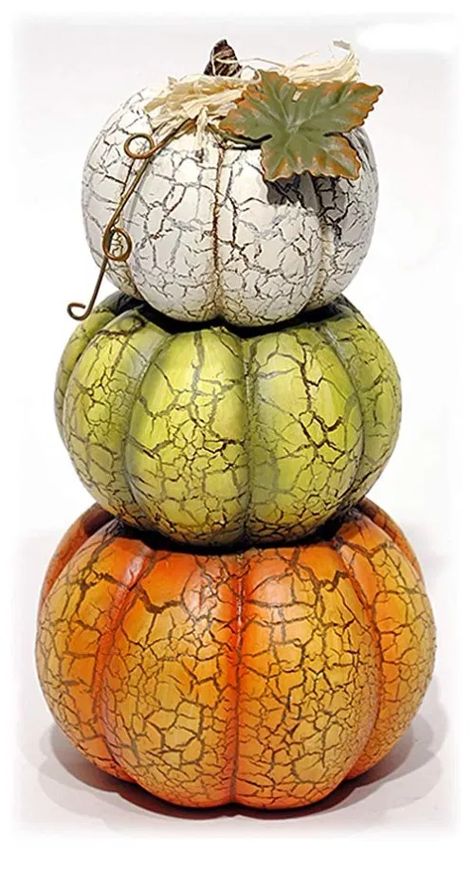 50 Fun Fall Pumpkins On Amazon - Mad Halloween - Special T Crackled Harvest Stacked Pumpkin Figure -   #Halloween #Pumpkin #JackOLantern #Pumpkins #HalloweenDecorations #HalloweenDecor #pottery #colorful #Autumn #Fall Fall Pumpkin Crafts, Dream Apartment Decor, Creative Pumpkins, Decorating Home, Thanksgiving Diy, Soyut Sanat Tabloları, Pumpkin Fall Decor, Pumpkin Centerpieces, Stacked Pumpkins