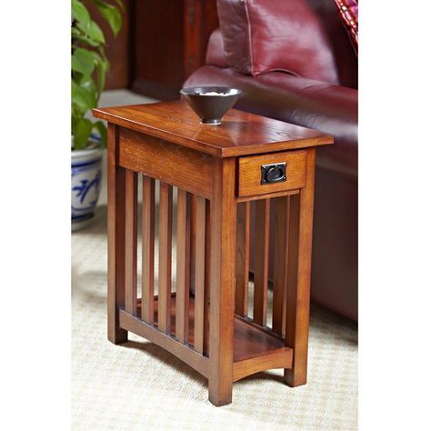 Leick Solid Ash Mission Chairside End Table $199.99 Craftsman Style Furniture, Mission Style Furniture, Mission Furniture, Craftsman Furniture, End Tables With Drawers, Прикроватные Тумбочки, Arts And Crafts Furniture, End Tables With Storage, Mission Style