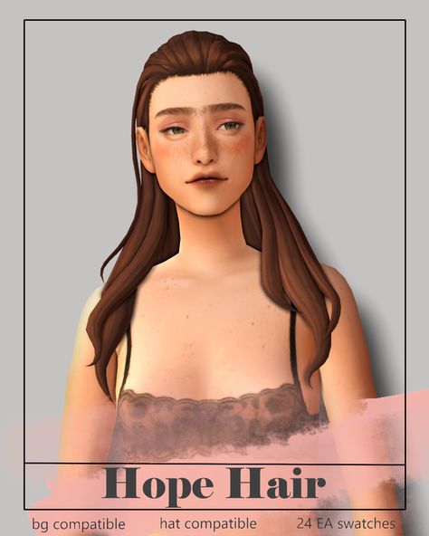 Hope Hair | Patreon Sims 4 Sunivaa Hair, Sunivaa Sims 4, Ts4 Patreon, Cc Hair, Find Hairstyles, Sims 4 Cas, Thanks To Everyone, Ts4 Cc, Sims 4 Mods