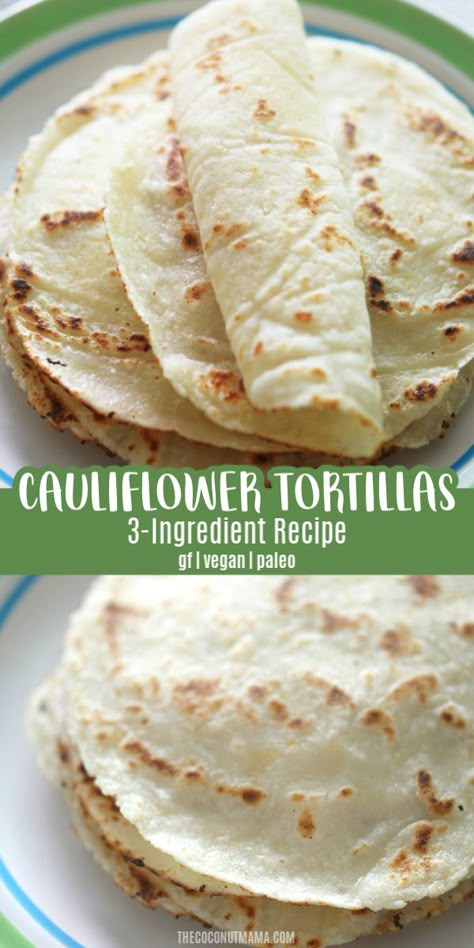 These cauliflower tortillas are soft and flexible and are made without grains, eggs or dairy. Cauliflower Tortillas, Tortilla Recipe, Low Carb Tortillas, Low Carb Low Sugar, Lost 100 Pounds, Low Carb Diet Recipes, Low Carb Meals Easy, Cauliflower Recipes, Low Carb Meals