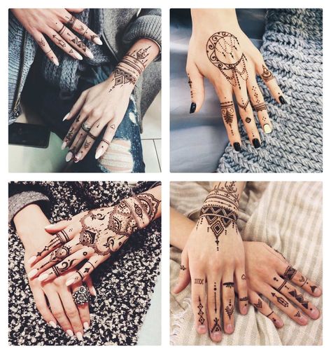 20 tatuajes de mandalas que puedes hacerte en los dedos 3 Henna Art, Hand Henna, Hand Tattoos, Henna, Persona, Tattoos, Art