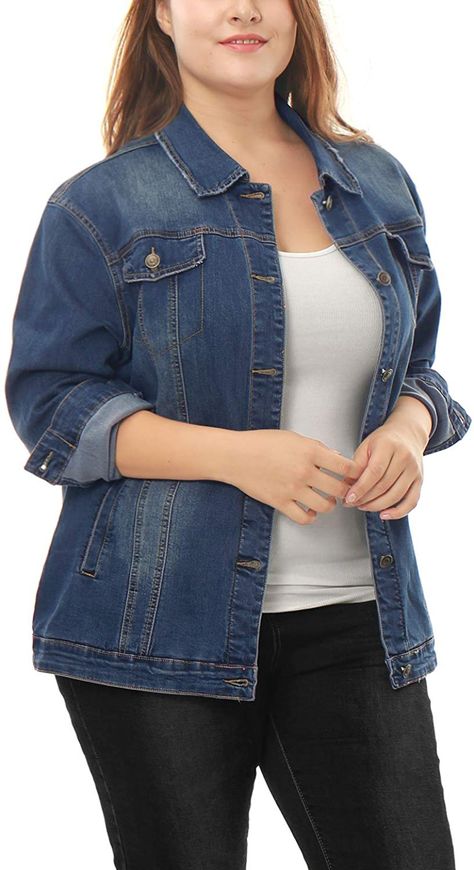 Jacket Outfit Women, Jean Jacket Outfits, Jean Jacket Women, Plus Size Outerwear, Denim Trends, Denim Jacket Women, Washed Denim, Curvy Outfits, Plus Size Jeans