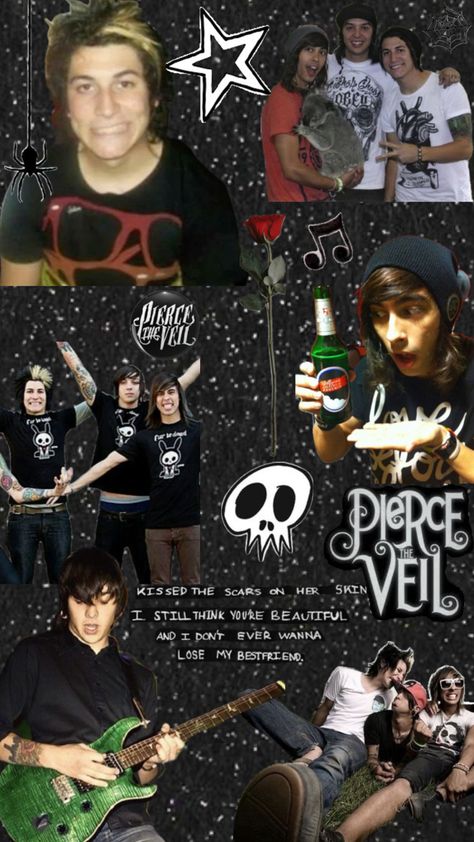 A wallpaper for anyone who loves piece the veil Piece The Veil, A Wallpaper, Pierce The Veil, The Veil, You're Beautiful, Losing Me, Veil, Best Friends, Skin