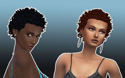 Mystufforigin: Close curls for Her for Sims 4 Short Afro Hairstyles, Afro Curls, Free Sims 4, Curly Pixie Cuts, Short Afro, Tumblr Hair, Short Curls, Sims 4 Update, My Stuff