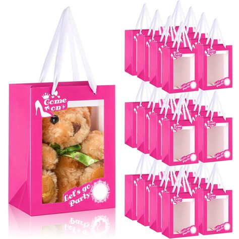 PRICES MAY VARY. Pack of 24 Princess Gift Bags: throw the suitable princess themed party with our exquisite pack of 24 pieces of princess gift bags; They suitably accentuate the princess doll theme party, providing the ambiance of a paradise Reliable and Reusable Handle Bags: made from quality cardstock and clear PVC material, these pink clear gift bags with handles promise reliability; They are reusable for future parties, making them a nice option Appropriate and Desirable Sizing: each pink cl Princess Gift Bags, Clear Gift Bags, 20th Birthday Party, Princess Gifts, Princess Theme Party, Barbie Birthday Party, Barbie Theme, Barbie Birthday, Treat Gift