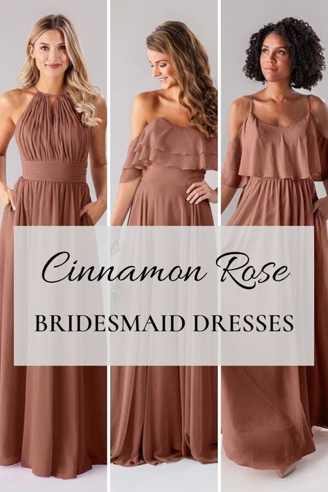 Rose Brown Bridesmaid Dresses, Cinnamon Rose Bridesmaid Dresses, Bridesmaid Dresses Cinnamon, Cinnamon Rose Dress, Pink And Brown Wedding Theme, Cinnamon Rose Wedding Color Scheme, Cinnamon Rose Bridesmaid Dress, Dark Pink Bridesmaid Dresses, Cinnamon Rose Bridesmaid