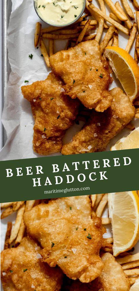 Beer Battered Haddock Recipes, Haddock Fish And Chips, Battered Haddock Recipes, Beer Battered Fish Sandwich, Fried Haddock Recipes Fish Fry, Best Haddock Recipes, Air Fryer Haddock Recipes, Haddock Fish Tacos, Haddock Fish Recipes