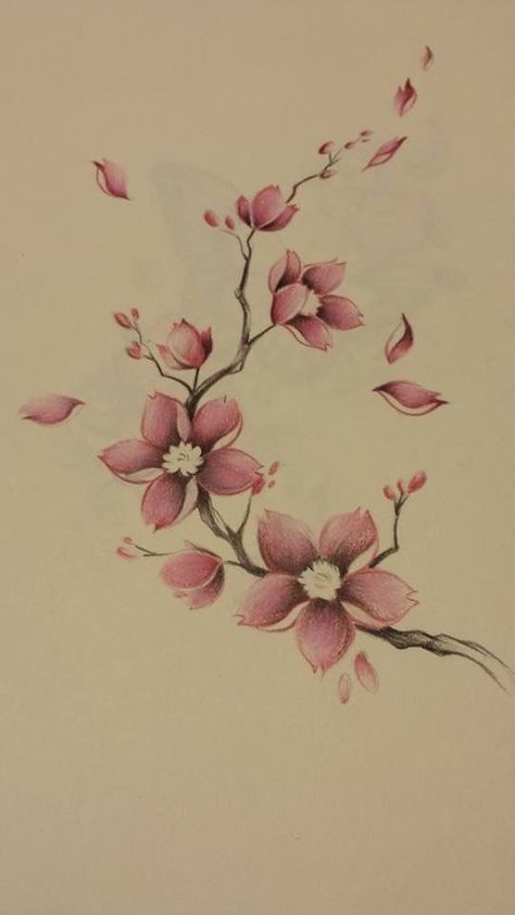 Cherry Blossom Petals Tattoo, Flower Petal Tattoo, Red Lotus Tattoo, Wind Tattoo, Tree Sleeve Tattoo, Indian Feather Tattoos, Koi Tattoo Design, Flower Tattoo Ideas, Majestic Tree