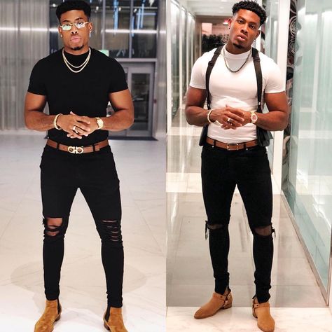 Caesar Chukwuma, Esq. on Instagram: “Who did it better, 27 or 28 year old Caez? Which birthday fit do you like more? Can’t go wrong with all black 🤷🏽‍♂️” Black Men Night Out Outfit, Mens Date Night Outfit Summer, Grown Man Style Casual, Black Mens Summer Fashion, Male Date Night Outfit, Men Dinner Outfit Night, Black Men Date Night Outfit, Black Men Casual Outfits, Caesar Chukwuma