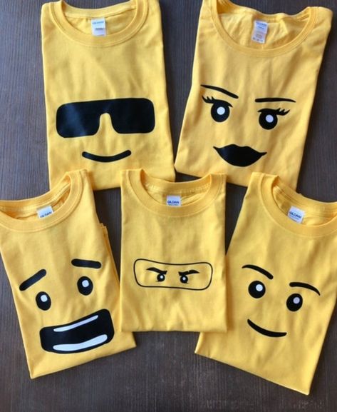 Lego Faces, Lego Shirts, 4de Verjaardag, Lego Themed Party, Recuerdos Primera Comunion Ideas, Lego 4, Lego Land, Ninjago Birthday, Ninjago Party