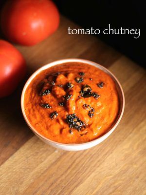 tomato chutney recipe | tangy tomato chutney for idli and dosa Tomato Chutney For Idli, Hebbars Kitchen Recipes, Red Chutney Recipe, Chutney For Idli, Dosa Chutney, Tomato Chutney Recipe, Peanut Chutney, Hebbar's Kitchen, Garlic Chutney