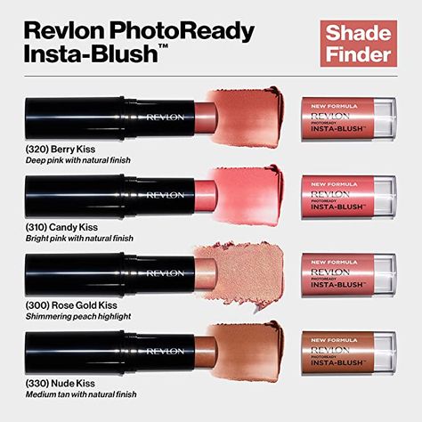 Amazon.com : Blush Stick by Revlon, PhotoReady Insta-Blush Face Makeup with Cream to Powder Formula, High Impact Color, Moisturizing Creamy Formula, 320 Berry Kiss, 1.15 Oz : Beauty & Personal Care Revlon Blush, Cream Blush Stick, Sheer Shades, Blush Stick, Cream Blush, Revlon, Bright Pink, Face Makeup, Beauty And Personal Care