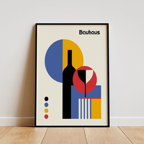 Discover the essence of the avant-garde with this poster featuring graphic, geometric, and abstract design. Hang this original artwork in your living space and let it inspire innovation and creativity. Merging art and functionality, this Bauhaus poster embodies the revolutionary spirit of the Bauhaus movement. Designed with bold geometric shapes, it reflects the foundational principles of the movement: simplicity, efficiency, and aesthetics. Interested in viewing all our original Bauhaus posters? Browse our specialized shop by clicking the following link: https://bauhausgallery.etsy.com → IDEAL USE This travel poster is perfect for decorating: an office, a living room, a dining room, a professional office, an entryway, a waiting room, a bedroom, or even a kitchen. → POSTER FEATURES Travel Futurism Poster, Bauhaus Illustration, Bauhaus Design Poster, Bauhaus Painting, Bauhaus Aesthetic, Bauhaus Decor, Bauhaus Posters, Merging Art, Abstract Geometric Art Print