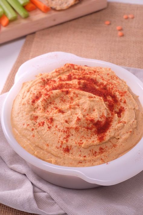 This Hot & Smokey Lentil Hummus is AMAZING! Spicy with a zip of smokiness. But don't worry- it's also incredibly healthy. Go ahead, eat up! #lentilhummus #hummus #vegan #glutenfree Lentil Dip, Lentil Hummus, Garlic Hummus, Hummus Dip, Mini Sweet Peppers, Dipping Sauces, Hummus Recipe, Vegan Appetizers, Salad Side Dishes