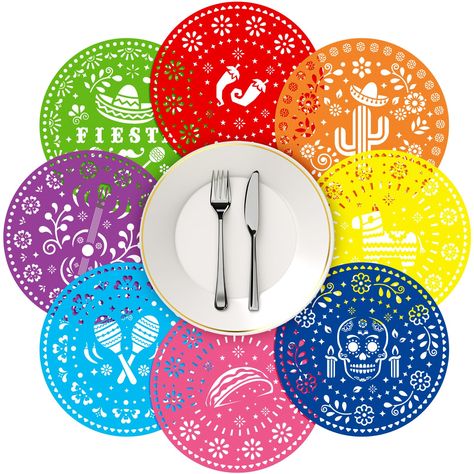 PRICES MAY VARY. Copious Fiesta Placemats for a Grand Fiesta: package has 56 pcs Fiesta place mats in 8 designs, ensuring you have an ample supply of delightful table mats fitting for your grand Mexican fiesta; Whether you're hosting a small gathering or a large party, these placemats can cater to your needs while also saving you time on tableware decor and cleaning up Enrich Your Fiesta with Vibrant Fiesta Placemats: these fiesta paper place mats incorporate a lively Mexican theme, undoubtedly Mexican Theme Centerpieces Ideas, Cactus Pinata, Mexican Table Setting, Encanto Wedding, Sugar Skull Party, Mexican Papel Picado, Fiesta Table, Fiesta Party Supplies, Mexican Table Runner