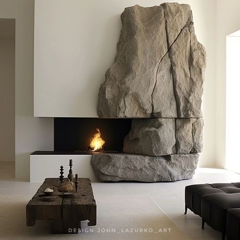 John Lazurko (@johnrockidea) • Instagram photos and videos Contemporary Fireplace Designs, Architecture Photography Buildings, Rock Fireplace, Stone Wall Design, Expensive Things, Homemade Home Decor, Rock Fireplaces, Architecture Model House, Interior Wall Design