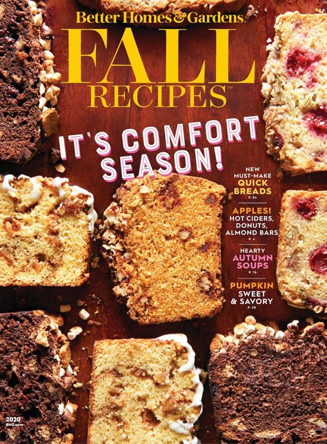 Better Homes & Gardens Best Fall Recipes Cinnamon Sugar Snacks, Almond Bars, Hot Cider, Pumpkin Treat, Better Homes And Garden, Fall Soups, Inspired Recipes, Better Homes, Food Magazine