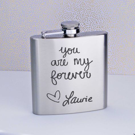 Groom Gifts From Bride, Husband Wedding Gift, Custom Flask, Groom Gifts, Engraved Flasks, Gift Inspo, Script Monogram, Personalized Anniversary Gifts, Bride And Groom Gifts