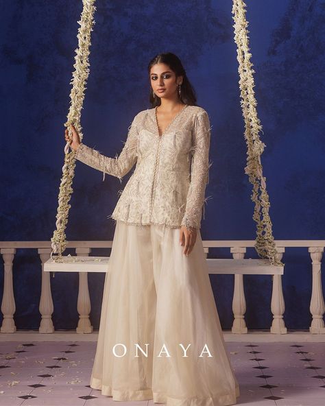 Discover the beauty of ivory in every style! From elegant lehengas to chic dresses, these timeless pieces add a touch of grace to any occasion. Which look speaks to you? Book your virtual style session today +91 8334000666! 📍 Flagship Store: 8A, Wood Street, Kolkata. 📞 8420012345 🌐 reach@onaya.in Jewellery: @runway_hit @thenehagoel [Ivory Outfits, Ivory Fashion, Ivory Lehenga, Ivory Dress, Ivory Saree, Ivory Ethnic Wear, Timeless Style, Ethnic Wear] #Onaya #MyOnaya #Kolkata Runway Hit, Ivory Saree, Ivory Lehenga, Ivory Outfit, Outfits Woman, Ivory Dress, Designer Outfits, Ivory Dresses, Chic Dresses