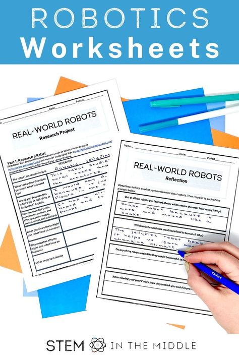 Robotics Worksheets for Middle School Students - STEM in the Middle Worksheets For Middle School, Research Websites, Stem Classes, Stem Programs, Stem Lesson, School Computers, Stem Teacher, Student Awards, Science Worksheets