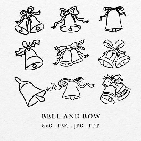 Bow Illustration, Christmas Fonts Free, Christmas Font, Colored Pencil Artwork, Christmas Fonts, Bell Tower, Stylish Fonts, Christmas Drawing, Whimsical Illustration