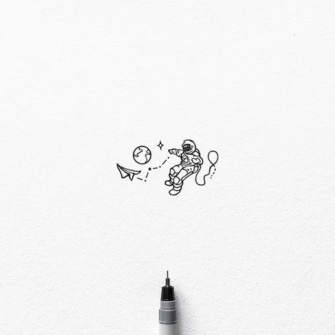 Email Illustration, Astronaut Drawing, Character Design Concept Art, Astronaut Tattoo, Space Drawings, Tattoo Inspiration Men, Black And White Illustrations, Geniale Tattoos, Art Traditional