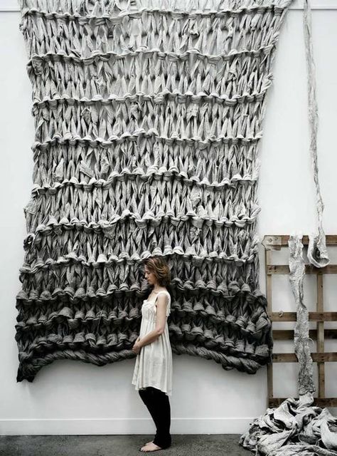 Textile Artists: 10 to Watch | Apartment Therapy Extreme Knitting, Textil Design, Knit Art, Fabric Wall Art, Sea Art, Piece Of Art, Cool Ideas, Art Textile, Textile Artists