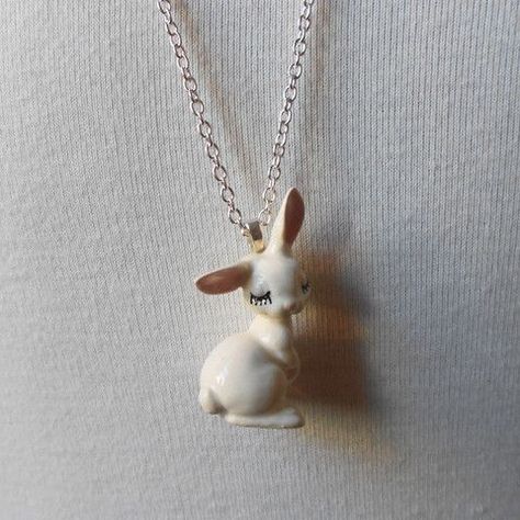 Eyelash Bunny Porcelain Necklace: Bunny Jewelry, Porcelain Necklace, Bunny Necklace, The Cardigans, Funky Jewelry, Super Duper, Sell Online, White Rabbit, Ecommerce Website