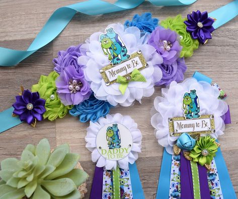 Monster Inc Baby Shower Ideas, Monsters Inc Baby Shower Ideas, Monsters Inc Centerpieces, Baby Corsage, Monsters Inc Baby Shower, Monsters Inc Baby, Mommy To Be Pins, Monster Baby Showers, Baby Shower Checklist