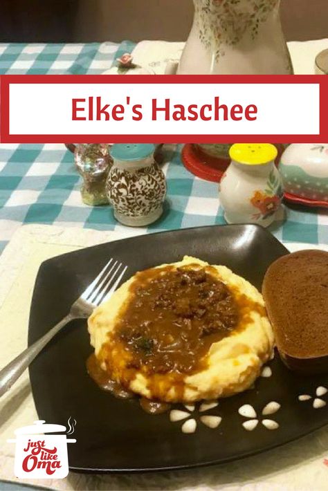 Haschee, is one of those German recipes that has become modern again. It's a ground beef sauce that's so common in Germany. Have it over mashed potatoes, etc.   Recipe: http://www.quick-german-recipes.com/haschee-hackfleischsosse-mit-kartoffelkarottenbrei.html Ground Beef Sauce, German Meat, Austrian Food, Traditional German Food, German Dishes, German Food Authentic, German Cooking, Pork Hock, Over Mashed Potatoes