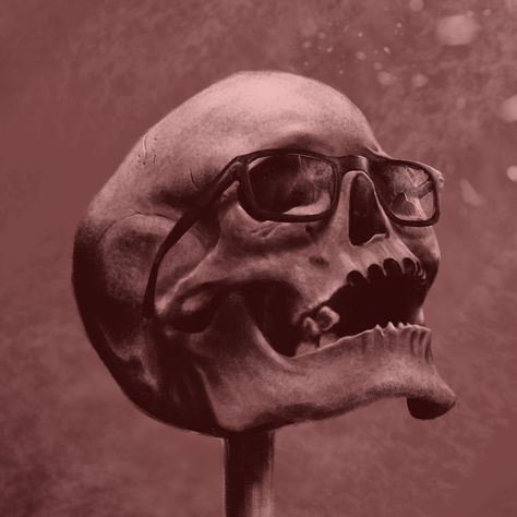 skull with glasses on Behance Skeleton With Glasses, Buddy Holly, Skull And Bones, Anatomy, Skeleton, Bones, Motorcycles, Tattoos, Drawings