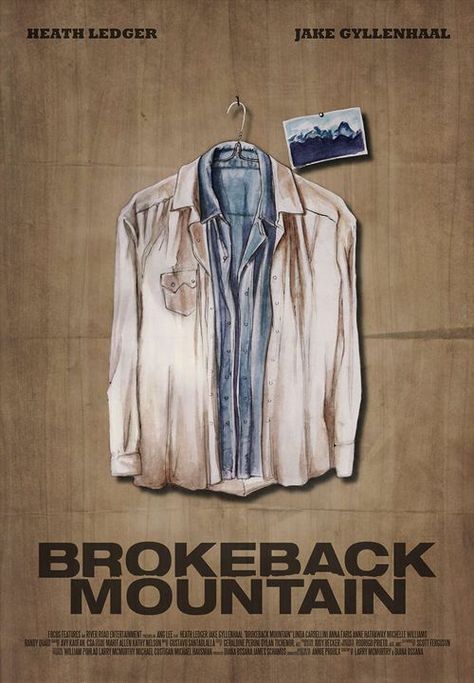 Brokeback Mountain Poster, Remain Nameless, Mountain Poster, Illustrated Poster, Ang Lee, Brokeback Mountain, Film Poster, Movie Poster, Poster Design