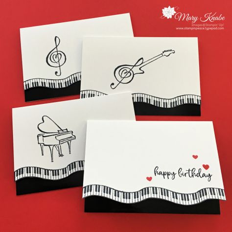 Music From The Heart Stamp Set by Stampin' Up! Musical Cards, Kids Stamps, Homemade Birthday Cards, Up Music, Heart Stamp, Whisper White, Musical Notes, Music Themed, Stamping Up Cards