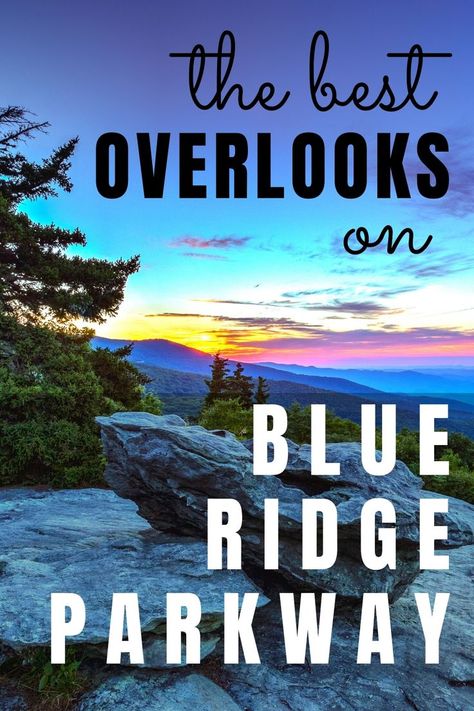 Blue Ridge Parkway is the southeast US's most scenic road trip. All 469 miles of national parkway have great mountain views in Virginia and North Carolina, but here are the 18 best overlooks so you don't run out of daylight on your road trip! Plan your Blue Ridge Parkway road trip today! Blue Ridge Parkway Road Trip, Blue Ridge Parkway Virginia, Blue Ridge Parkway North Carolina, North Carolina Vacations, Southern Travel, Fall Road Trip, North Carolina Travel, East Coast Road Trip, Virginia Travel