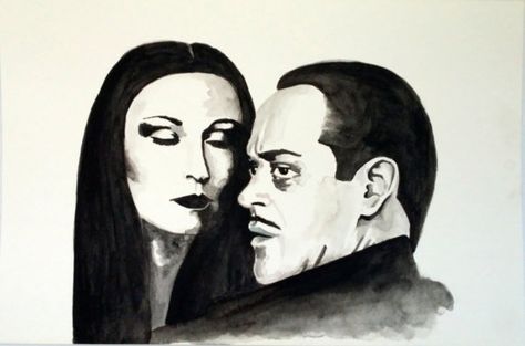 Hey, I found this really awesome Etsy listing at https://www.etsy.com/listing/218789941/original-ink-and-watercolor-portrait Adams Family Gomez, The Addams Family Movie, Painting Valentines Day, Painting Valentines, Morticia And Gomez, Morticia And Gomez Addams, Addams Family Movie, Gomez And Morticia, Gomez Addams