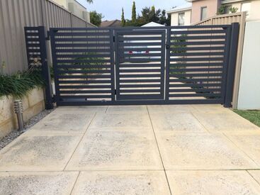 A driveway gate can replace the cost of a custodian to your utmost surprise. Not only that, a drive way gate is something that fits the space of the property. Among many of the varieties of these gates, the double swing, Single Swing and Slide gates are most popular from the aspect of space available with a property. A driveway gate can be a real support with it benefits.  #swinggate #silidinggate #securitygate #gates #electricdrivewaygate #home Electric Driveway Gates, Driveway Fence, Tor Design, Sliding Gates, Modern Gate, Security Gates, Side Gates, Double Gate, Electric Gates